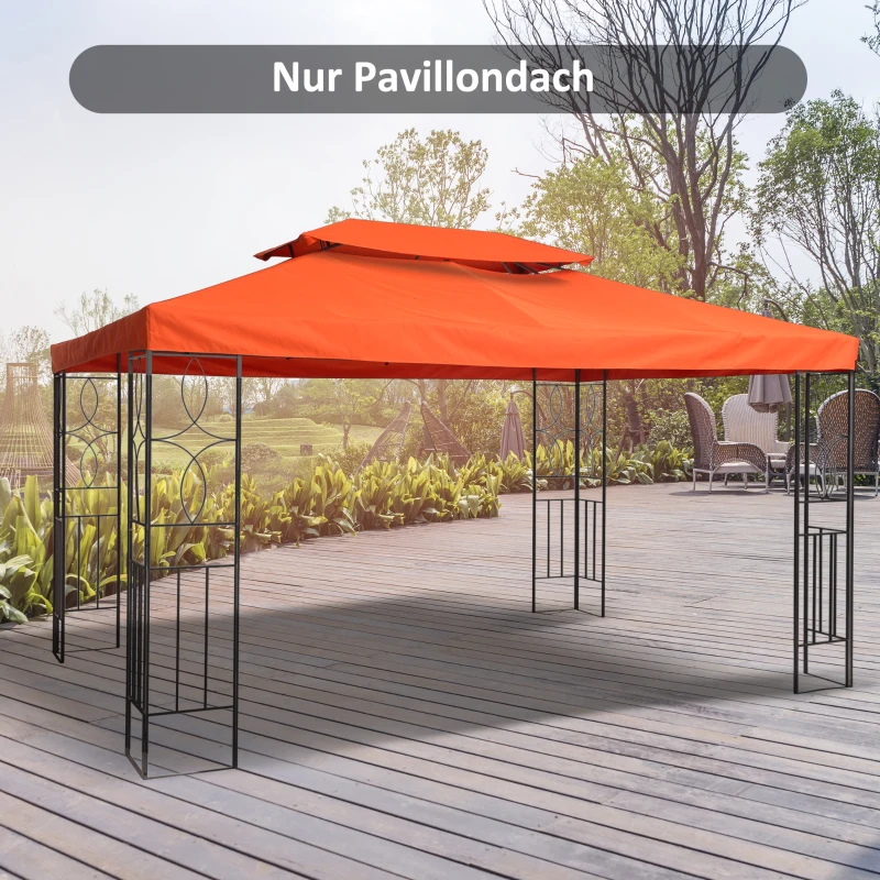 Outsunny Vervangend dak voor metalen tuinpaviljoen paviljoen partytent tuintent 3x3 / 3x4m