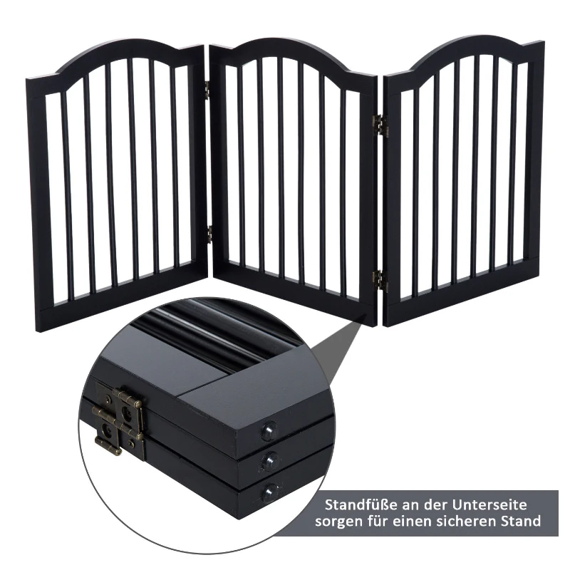 PawHut® Absperrgitter Hundegitter 154,5cm faltbar Schwarz