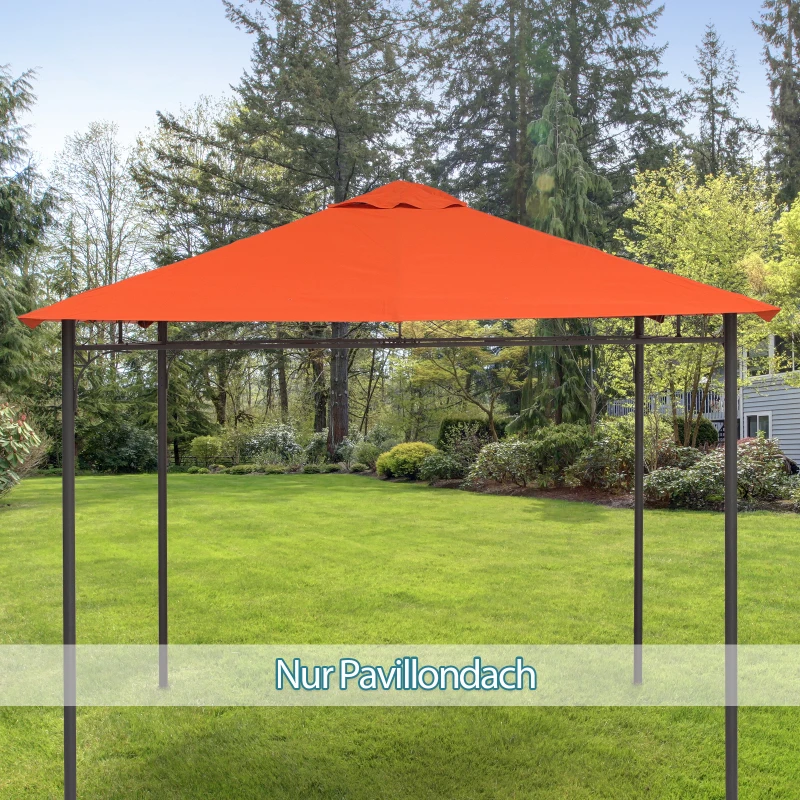 Outsunny partytentdak, vervangend dak voor partytent, partytentafdekking, polyester bescherming tegen de zon, oranje, 3 x 3 m