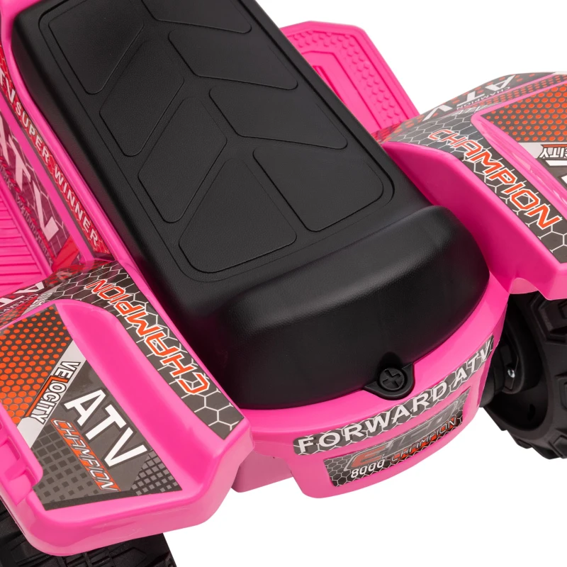 HOMCOM mini elektrische quad kinderen elektrische ATV kinderwagen LED koplamp kindervoertuig kindermotorfiets elektrische quad voor 18-36 maanden kinderen metaal PP kunststof roze 66 x 44 x 42 cm(m-9)
