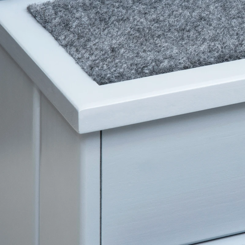 PawHut® SCHODY DLA ZWIERZĄT DOMOWYCH SCHODKI DLA PSA PODEST Z DYWANIKIEM SCHOWEK WEWNĘTRZNY drewno sosnowe szary 40,5 X 44,5 X 38 cm