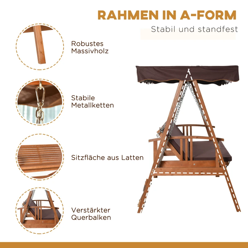 Outsunny Hollywoodschommel met zonneluifel