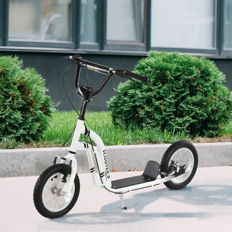 HOMCOM step kinderscooter scooter stadsscooter luchtbanden verstelbaar wit
