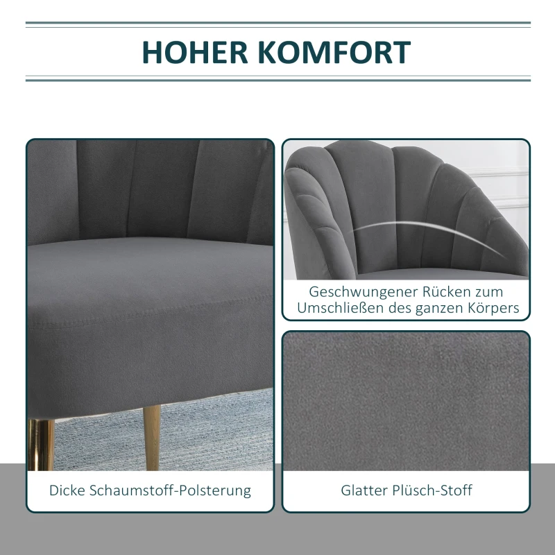 Krzesło jadalniane Krzesło do salonu Krzesło biurowe Krzesło tapicerowane Krzesło Retro Poliester Stal HOMCOM®