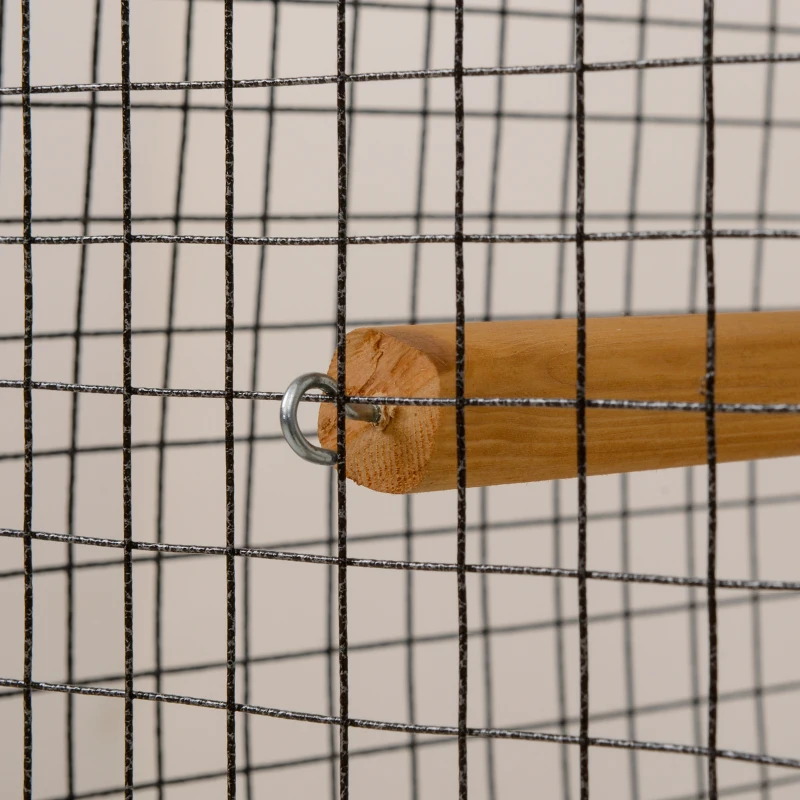 PawHut Wood & Steel Bird Cage, with Standing Pole, Nest and Slide-Out Tray - Natural Finish
