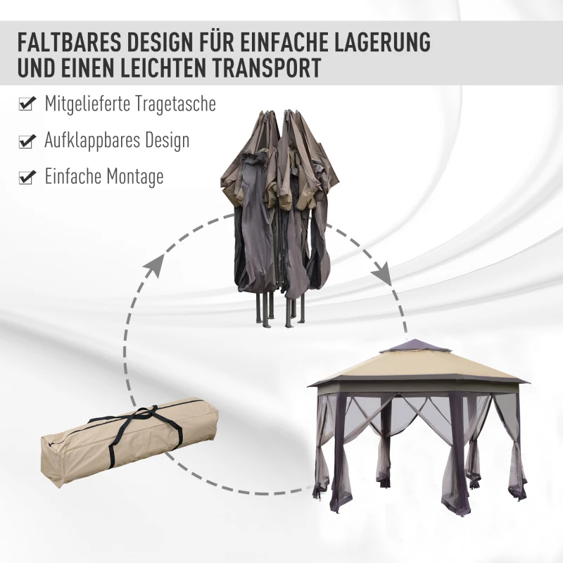 Outsunny tuinhuisje 405cm x 405cm x 285cm