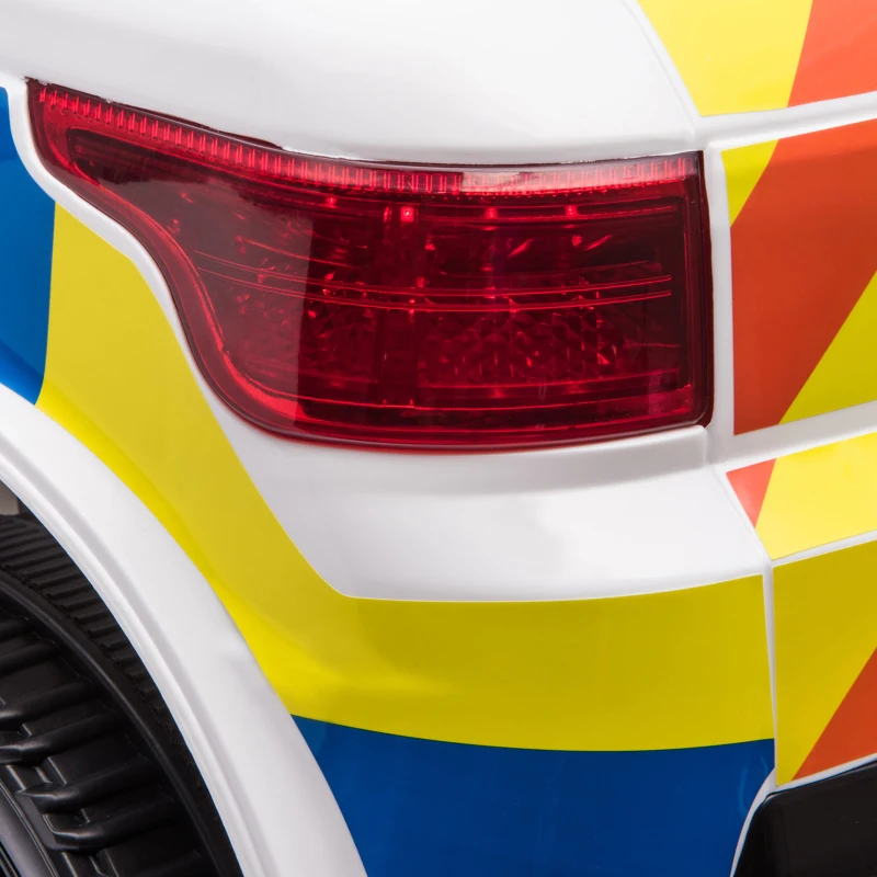 HOMCOM Masina de Politie pentru Copii Baterie 12V Telecomanda Sirena Lumini(m-9)
