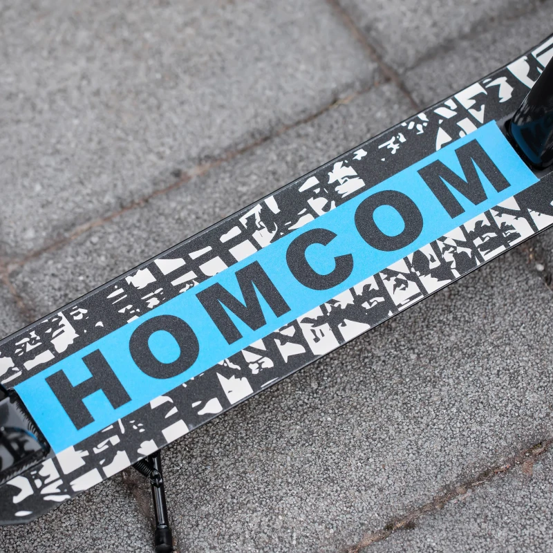 HOMCOM Trottinette Pliable Adulte Enfant à partir de 14 Ans béquille Frein à Friction arrière Hauteur Guidon réglable 3 niv. Roues à 20 cm alu. métal Noir Bleu