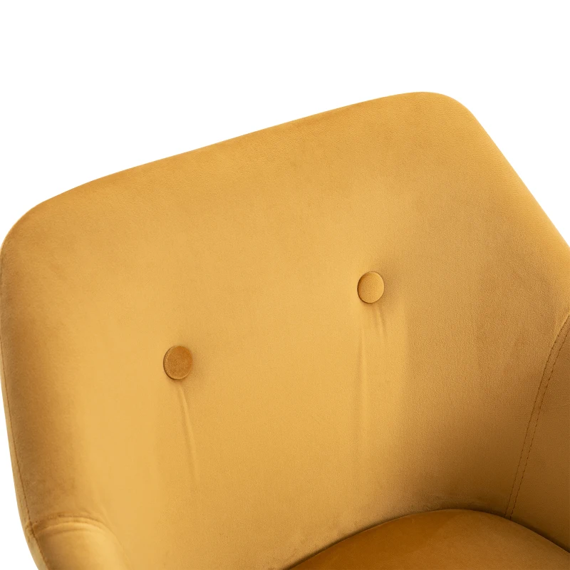 HOMCOM Chaises de salle à manger chaise de cuisine chaises de salon scandinave - Lot de 2 - Pieds effilés Bois Noir - Velours Jaune Moutarde(m-10)