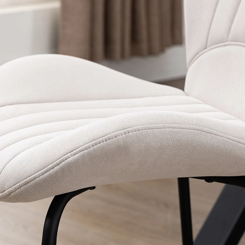 HOMCOM Lot de 2 chaises de salle à manger en tissu et piètement métal - grand confort - assise enveloppante - gris