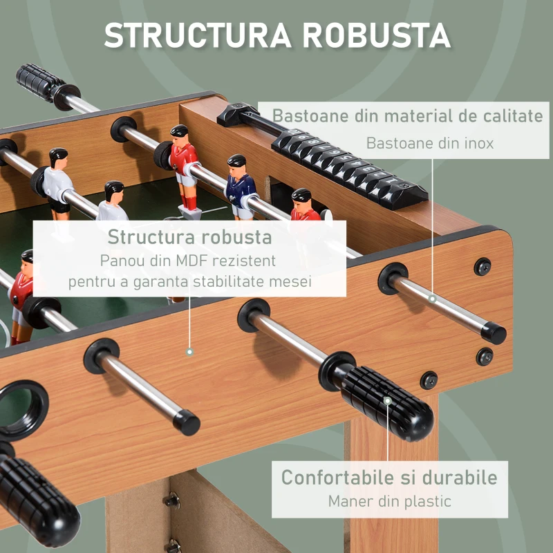HOMCOM Masa de Foosball Profesionala in Lemn MDF, 87x 4 x78cm