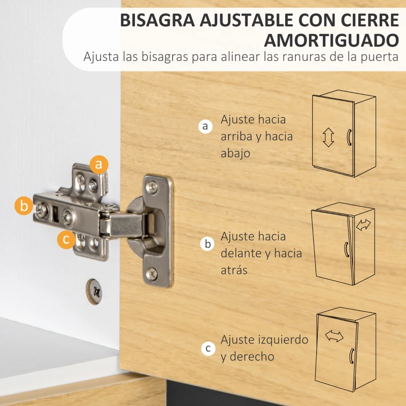 HOMCOM Estantería con 5 Estantes con Puertas Asimétricas Librería para Salón Dormitorio 63x22x166 cm Blanco y Natural