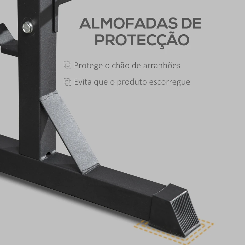 HOMCOM Suporte para Halteres Suporte de Armazenamento de Pesos e Discos Fitness G Carga Máxima 150kg 100x55x102cm Preto
