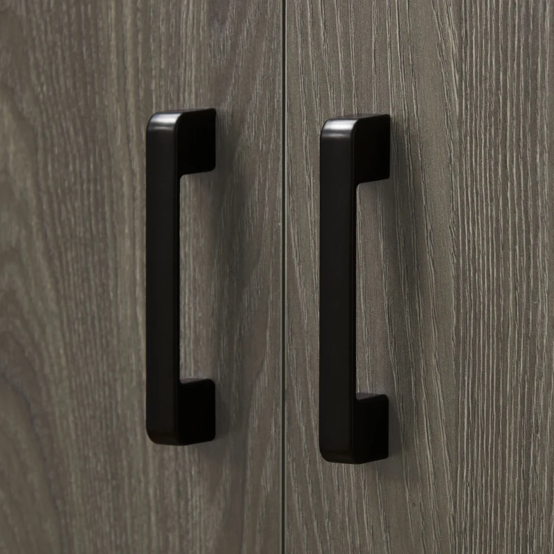 HOMCOM Aparador de Sala de Estar Móvel Sapateiro Estreito com 2 Portas e Prateleira de Armazenamento 76x34x76,5cm Cinza Escuro