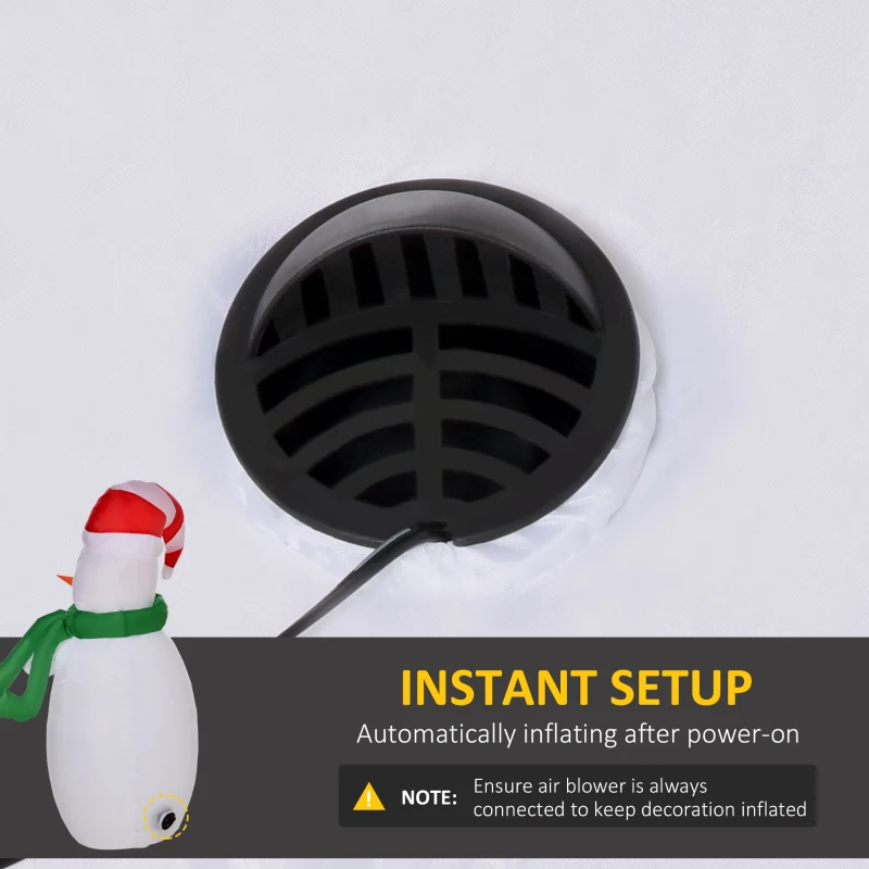 HOMCOM 4ft Inflatable Standing Christmas Decoration Large Waterproof Snowman with LED and Inflator