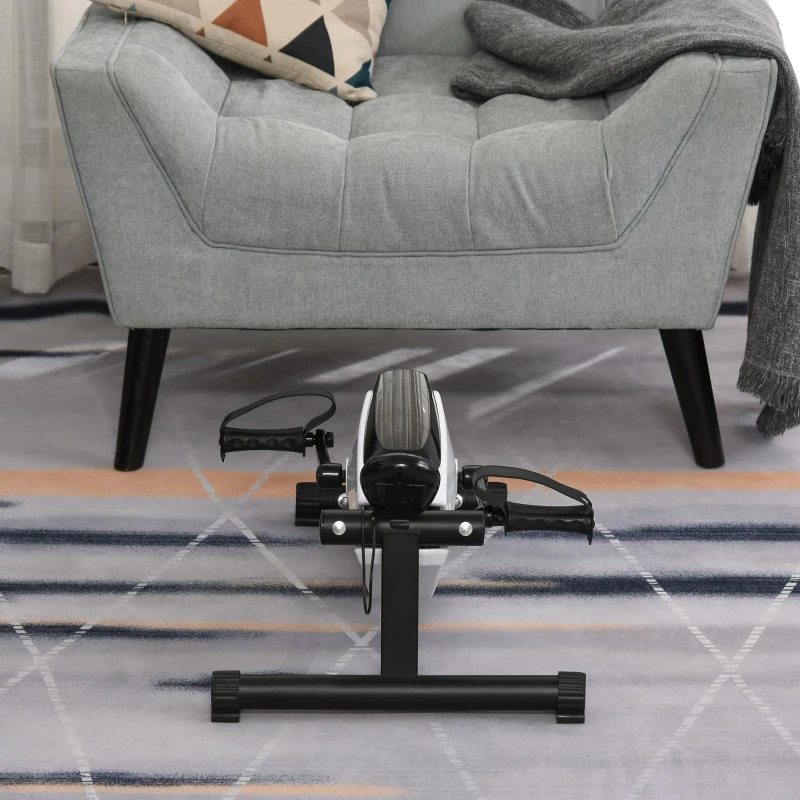 HOMCOM Under Desk Bike Magnetic Elliptical Machine Elliptical Trainer w/LCD Display and Adjustable Resistance Multi Scene