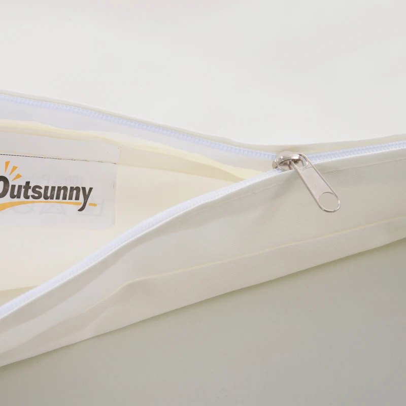 Outsunny Rattan Furniture Cushion Cover Replacement Set, 7 pcs-Cream