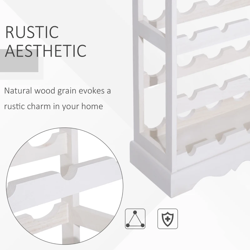 HOMCOM 70Wx22.5Dx70H cm 24 Bottles 4-tier Wine Rack-White