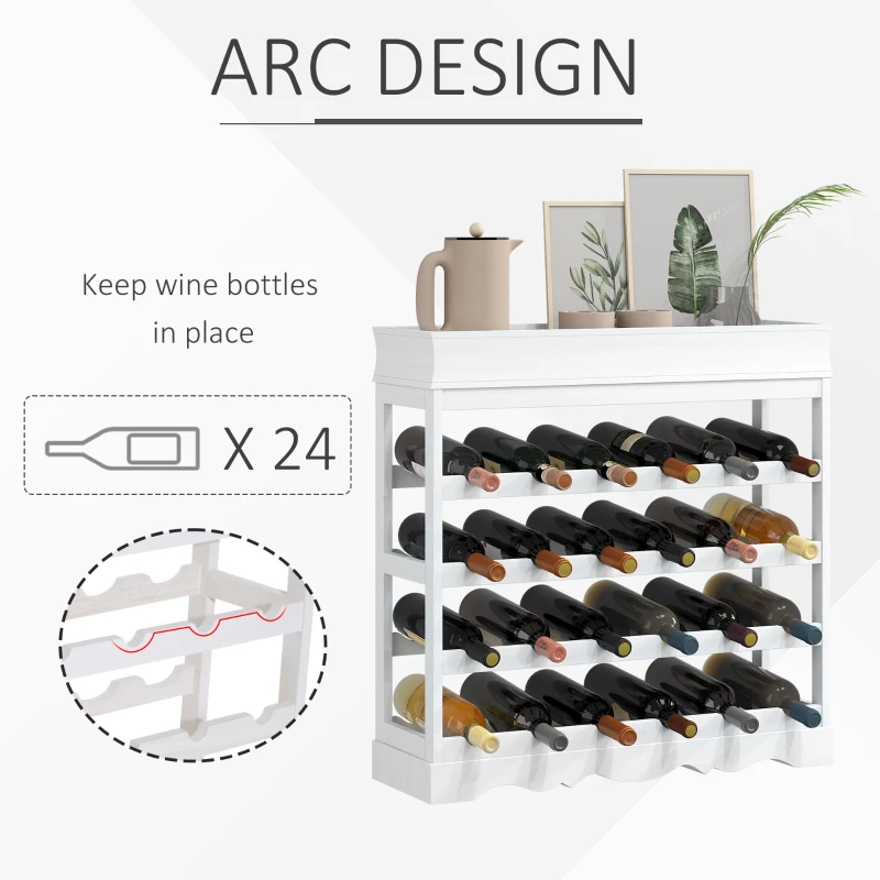 HOMCOM 70Wx22.5Dx70H cm 24 Bottles 4-tier Wine Rack-White