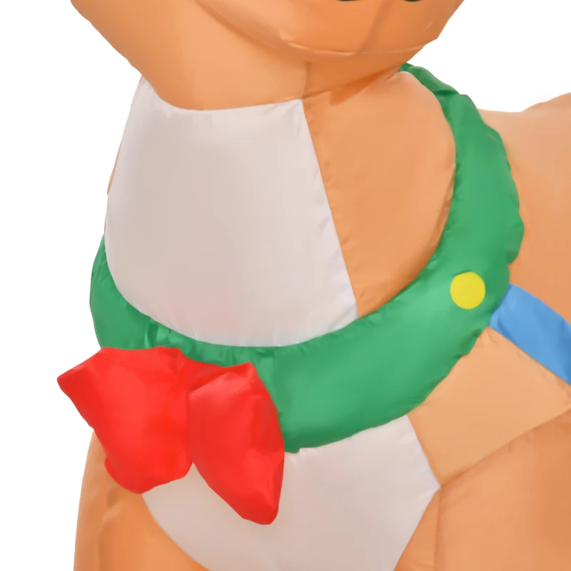 HOMCOM 6.5ft Christmas Inflatable Santa Claus on Sleigh Deer, LED Lighted for Home Indoor Outdoor Garden Lawn Decoration Party Prop