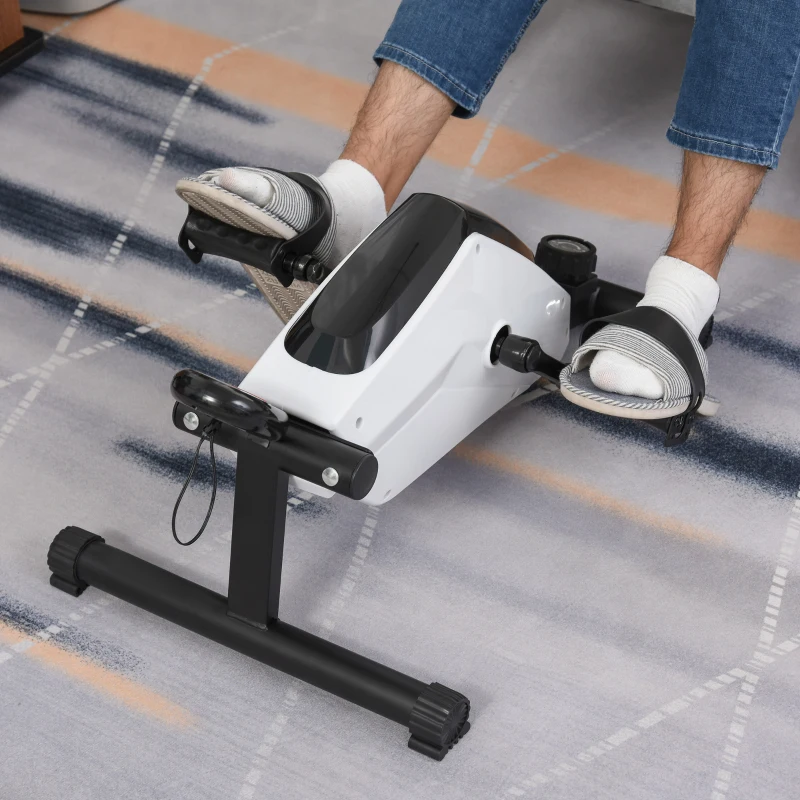 HOMCOM Under Desk Bike Magnetic Elliptical Machine Elliptical Trainer w/LCD Display and Adjustable Resistance Multi Scene