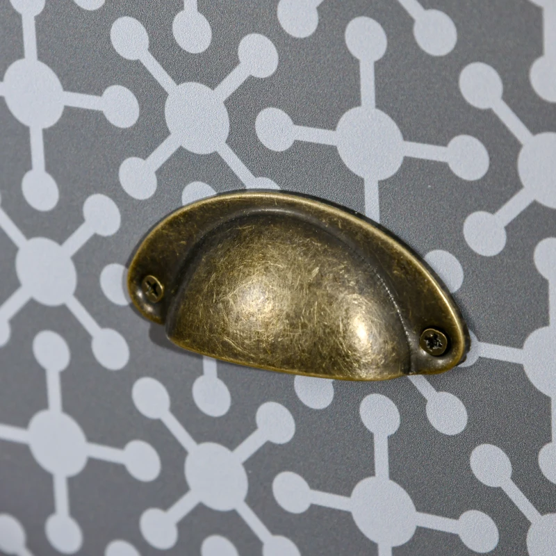 HOMCOM Chest of Drawers, 6 Drawer Dresser w/ Antique Metal Handles and Multi-Coloured Patterns, Storage Drawer Unit for Bedroom