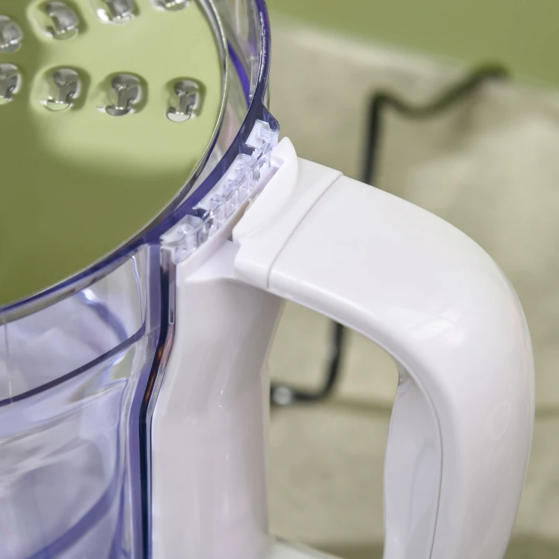 HOMCOM Electric Blender with 1L Bowl, 1.5L Blender, Knife Blades, Reversible Slicing and Grating Discs, Adjustable Speed and Pulse, 500W