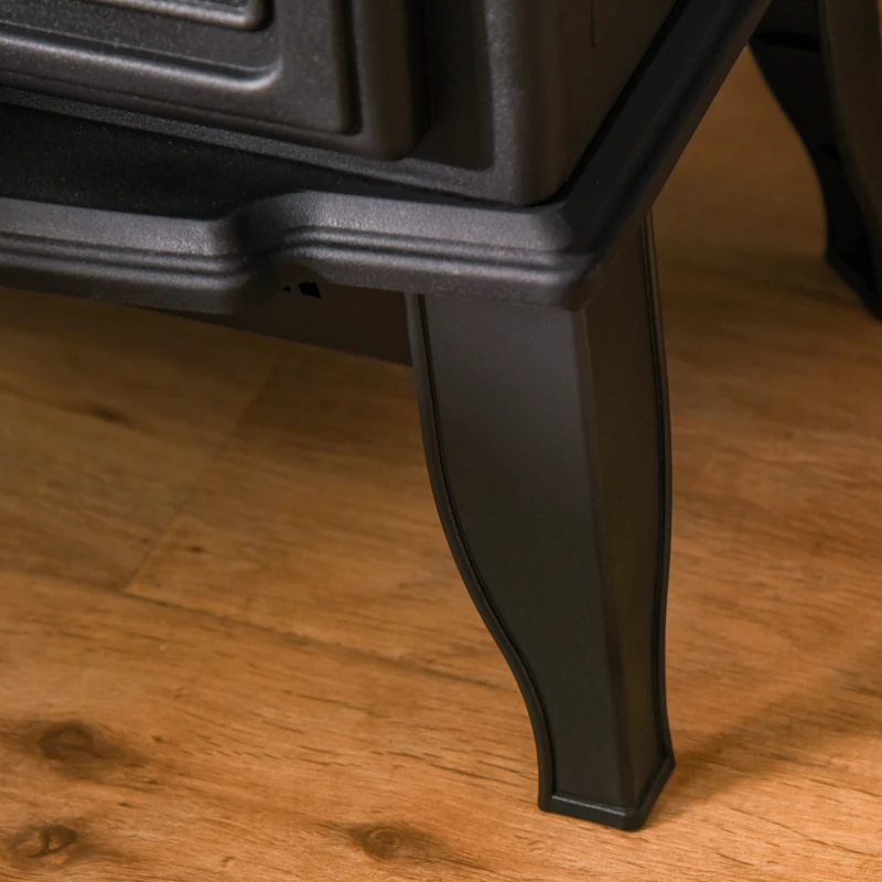 HOMCOM Free standing Electric Fireplace Stove, Fireplace Heater with Realistic Flame Effect, Overheat Safety Protection, 1000W/2000W, Black