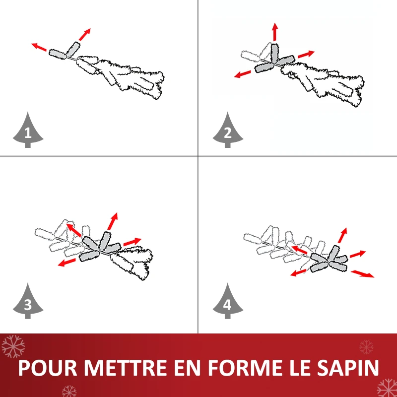 HOMCOM Sapin Arbre de noël Artificiel Lumineux 180cm avec Fibre Optique+230 LED 8 Modes Scintillants Vert Neuf 61