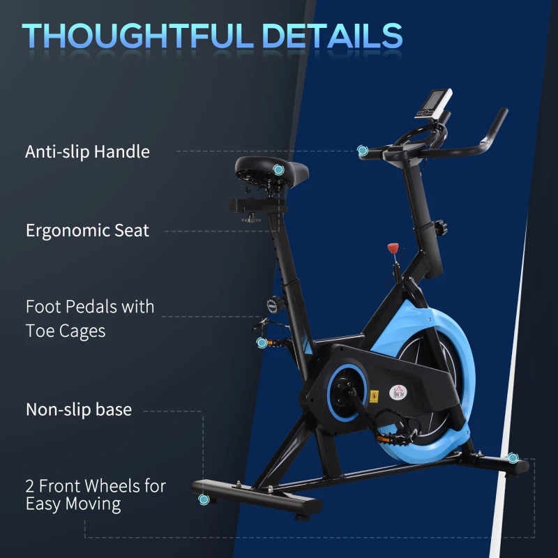 HOMCOM bicicleta fitness reglabila 47x104x103,5-114,5 cm