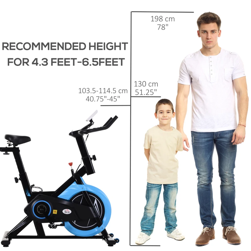 HOMCOM bicicleta fitness reglabila 47x104x103,5-114,5 cm