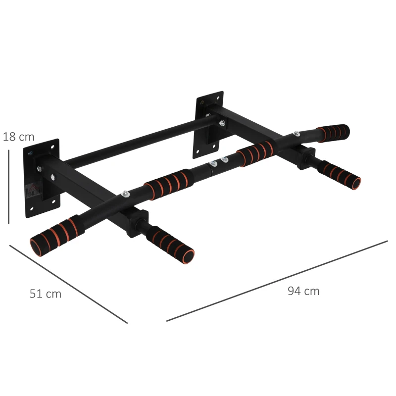 HOMCOM Bara pentru Tractiuni Multifunctionala din Otel pentru Pereti din Lemn si  Ciment, 94x51x18cm, Neagra