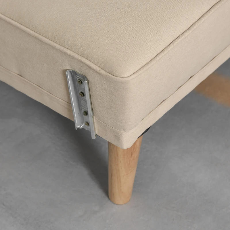 Homcom Canapea Extensibila 2‑in‑1, 3 Locuri Bej(m-13)