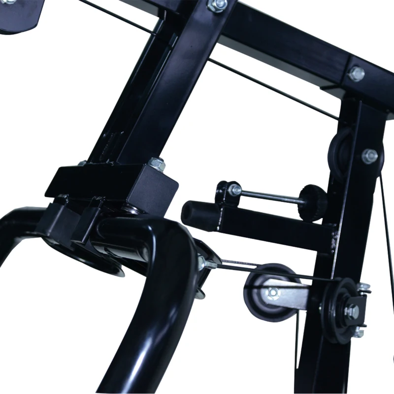 Homcom Banca pentru Antrenament Acasa Sala Multifunctiune Profesionala Abdomen Picioare Pectoral in Otel Negru 125x106x205cm