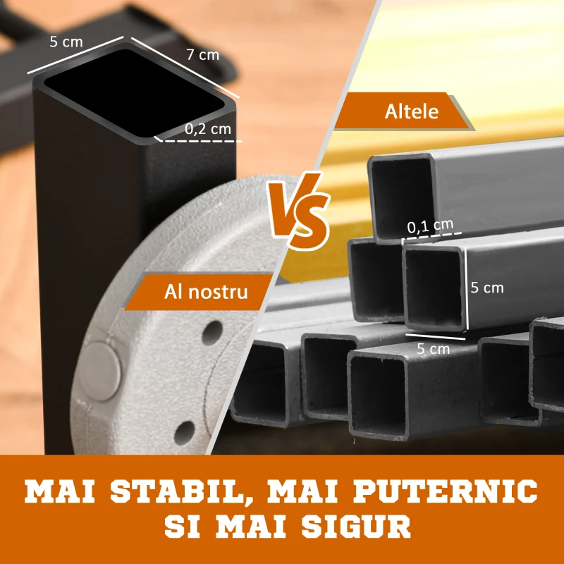 Turn de forta multi-functional rezistent HOMCOM Statie de antrenament Antrenament de forta cu bara de suport Sala de sport de acasa