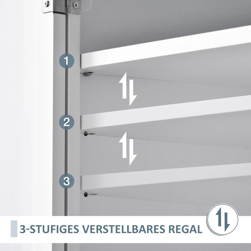 HOMCOM Küchenschrank Landhausstil 2 Schränke 1 Schublade 74 cm x 39,5 cm x 183 cm Holzwerkstoff Weiß