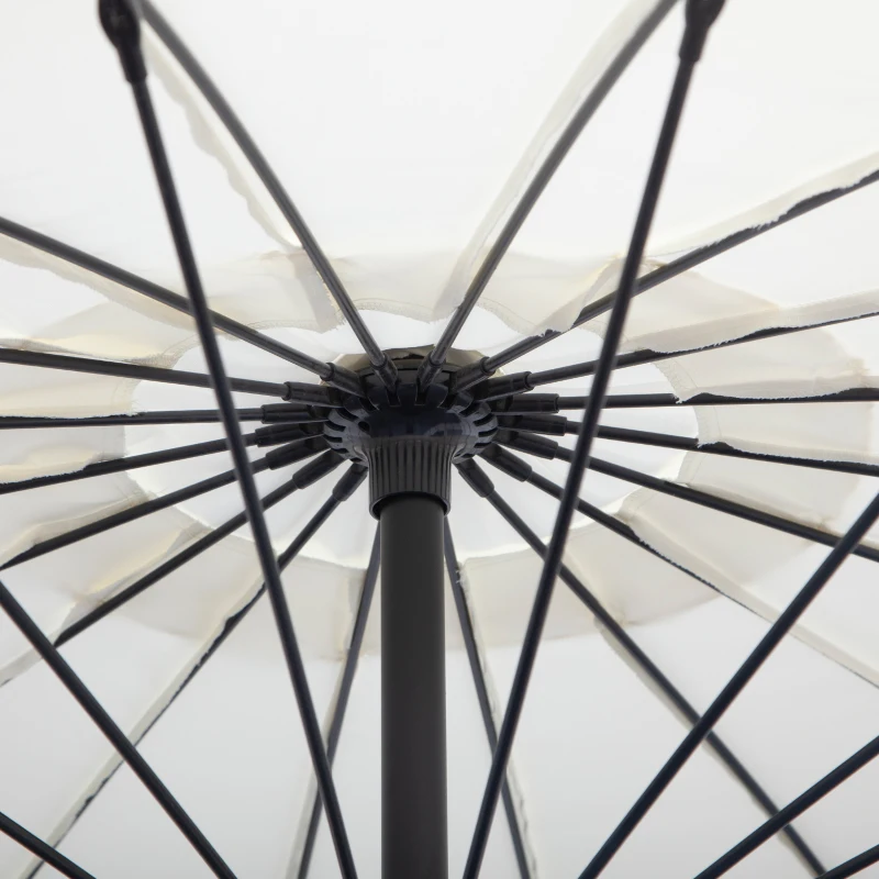 Outsunny Umbrela Suspendata cu Brat lateral Φ296cm pentru exterior, Alb Crem
