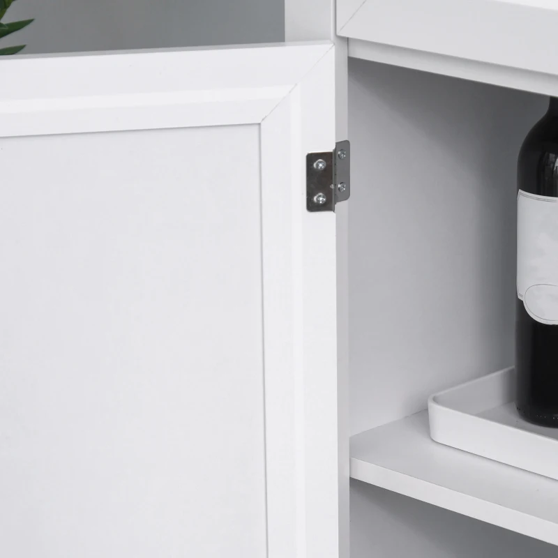 HOMCOM Küchenschrank Landhausstil 2 Schränke 1 Schublade 74 cm x 39,5 cm x 183 cm Holzwerkstoff Weiß