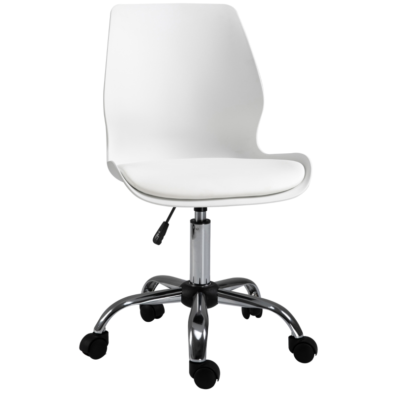 Chaise de bureau design contemporain piètement chromé revêtement PU