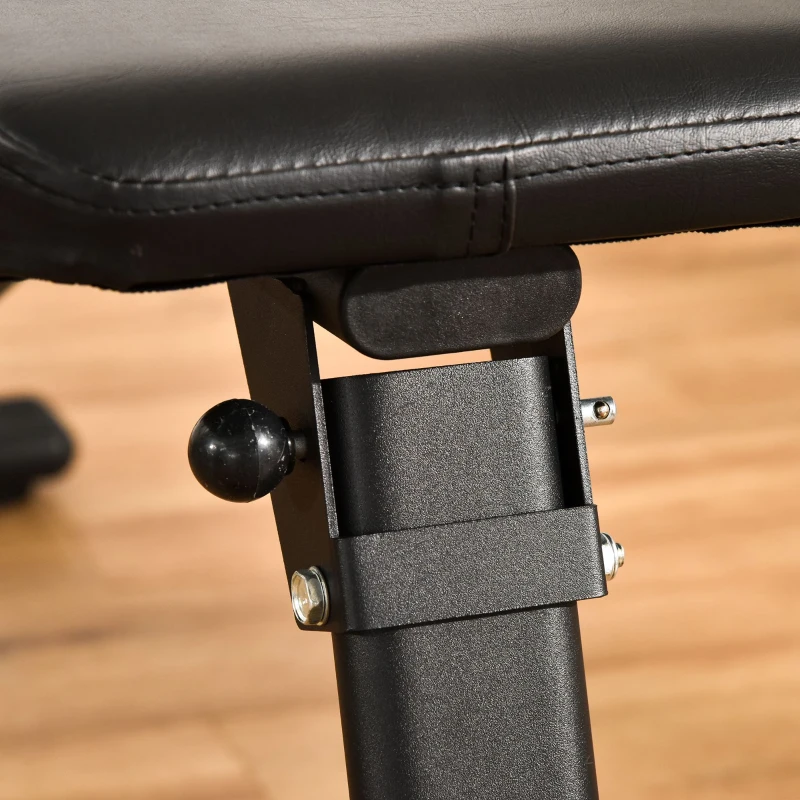 HOMCOM Panca Multifunzione per Addominali,6 Livelli di Inclinazione e Altezza Regolabile, Panca Palestra Pieghevole, Panca Pesi, Panca Piana , Acciaio e PU, 125x45x45-118cm, Nero