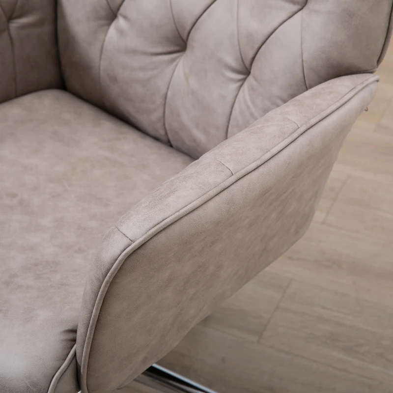 Vinsetto Swivel Desk Chair, On Wheels 360° Swivel, Adjustable Height Grey