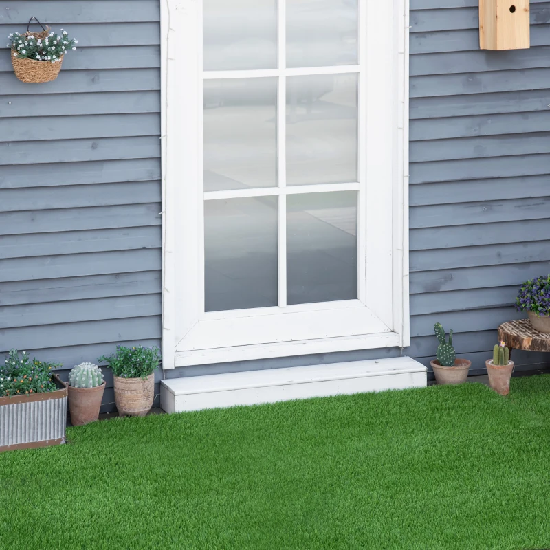 Outsunny Erba Sintetica per Giardino Set di 10pz Prato Artificiale da Esterno