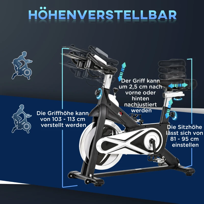 Trenażer rowerowy domowy rower treningowy bezstopniowy z wyświetlaczem LCD i kołem zamachowym 13 kg stal