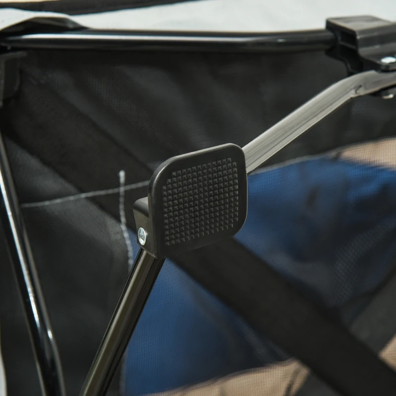 PawHut Brandina per Cani con Tettuccio da Esterno e Interno, Lettino per Cani Pieghevole in Tessuto Oxford e Acciaio, 118x60x90cm, Grigio