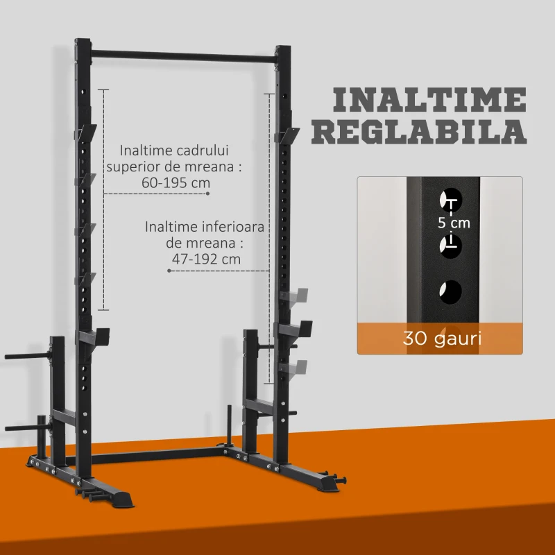 Turn de forta multi-functional rezistent HOMCOM Statie de antrenament Antrenament de forta cu bara de suport Sala de sport de acasa