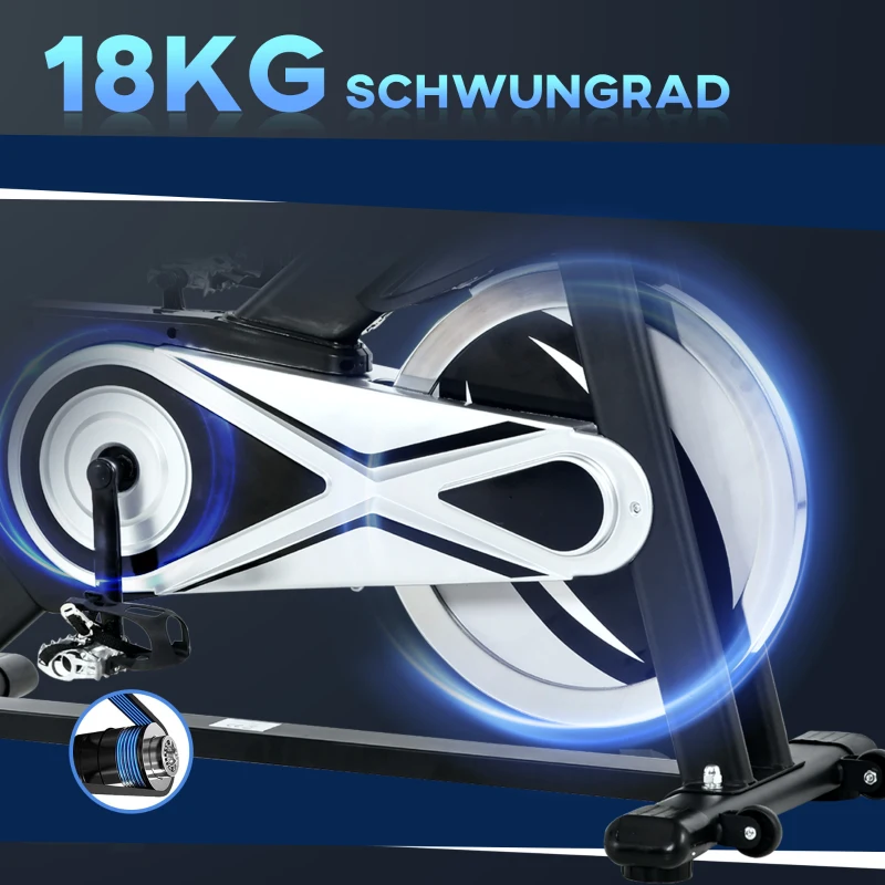 Trenażer rowerowy domowy rower treningowy bezstopniowy z wyświetlaczem LCD i kołem zamachowym 13 kg stal