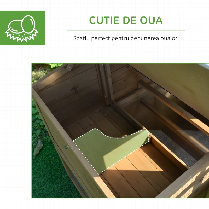 PawHut Cotet Gaini 200×80×105 cm – Cuibar, Zona Alergat & Tava Detasabila(m-6)