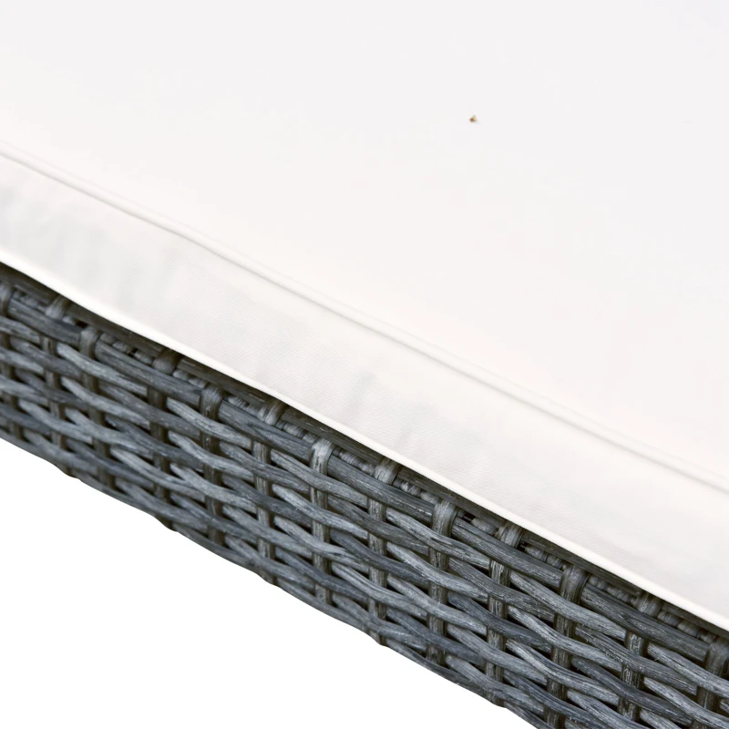 Outsunny Set Mobilier de Extern in PE Rattan Canapea si 2 Fotolii si Perna Gri