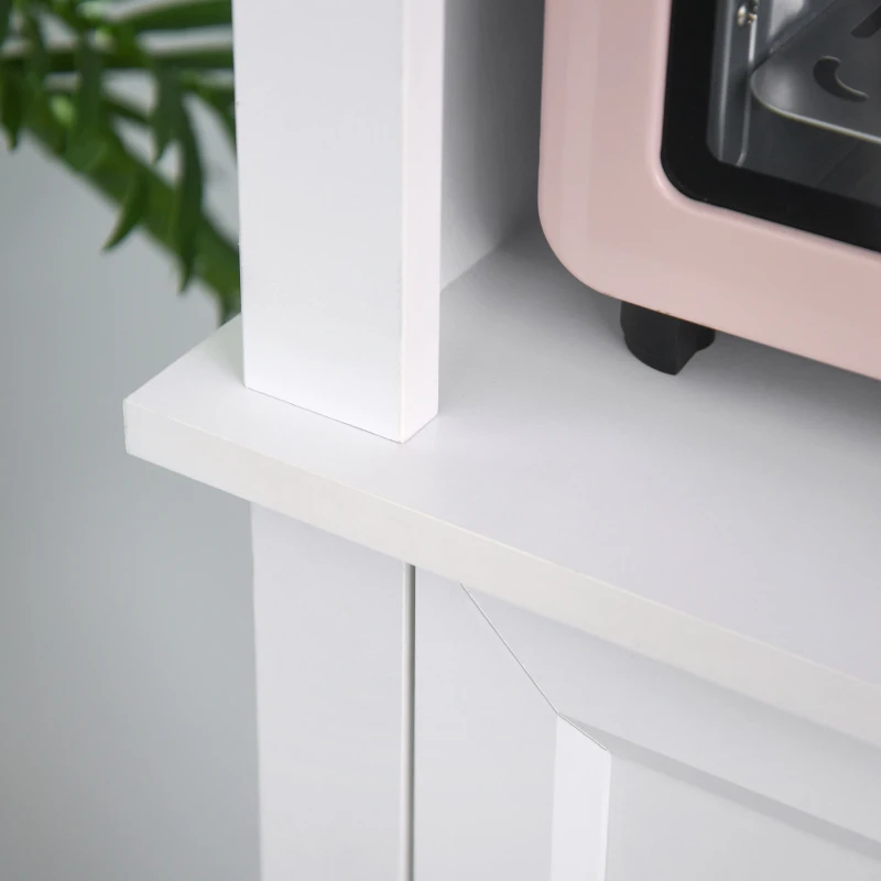 HOMCOM Küchenschrank Landhausstil 2 Schränke 1 Schublade 74 cm x 39,5 cm x 183 cm Holzwerkstoff Weiß