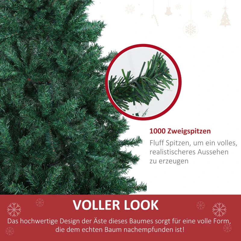 HOMCOM Kerstboom dennenboom 1.000 takken PVC groen